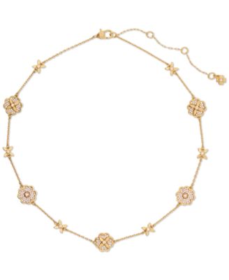 kate spade new york - Gold-Tone Heritage Bloom Scatter Necklace, 16" + 3" extender