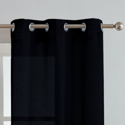 Hannah Linen Textured Light Filtering Window Panel Set, 76" W x 96" L