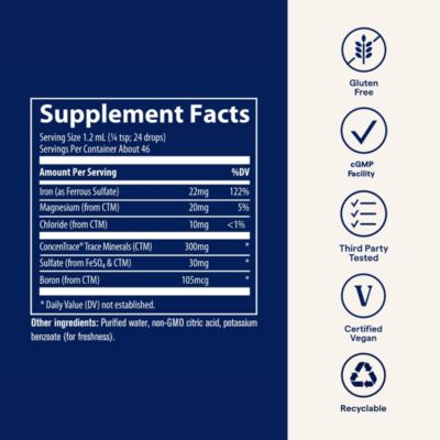 Liquid Ionic Iron Dietary Supplement|1.9 Ounce 22 mg per Serving (2 Pack