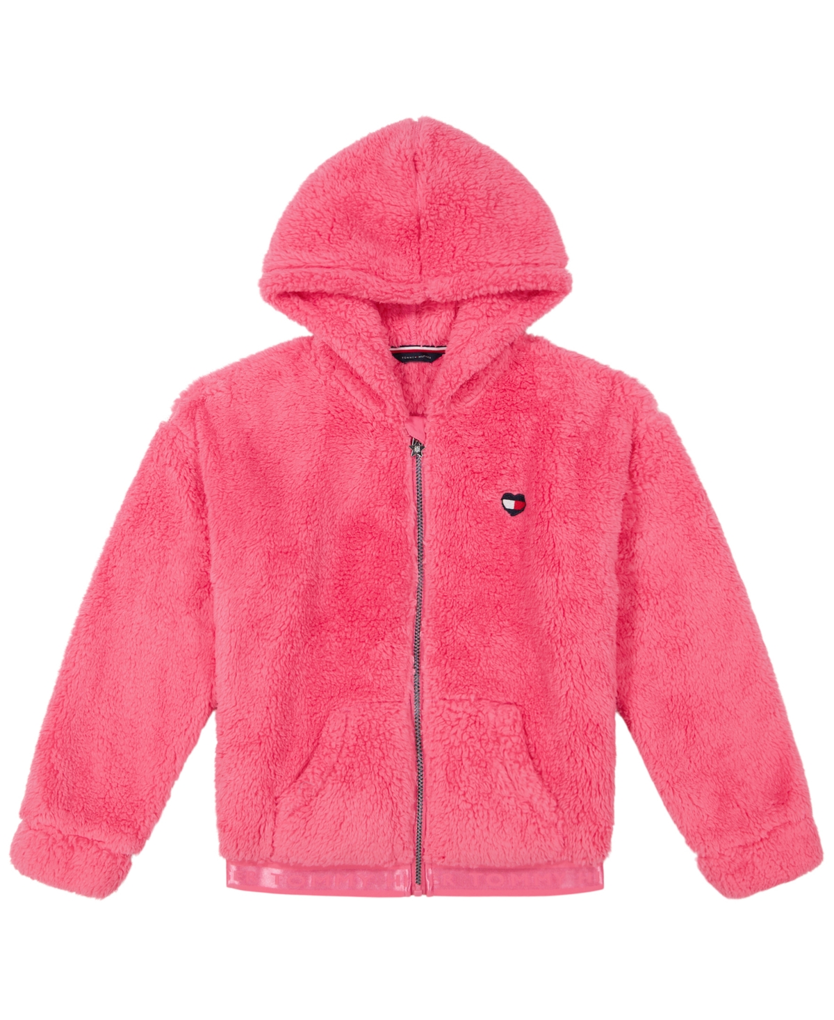 Tommy Hilfiger Toddler and Little Girls Minky Zip Front Hoodie