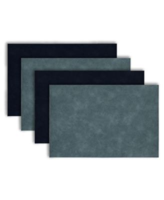 Rectangular 12" x 18" Florence Ivory and Taupe Reversible Leather Wipe Clean Placemats Set of 4