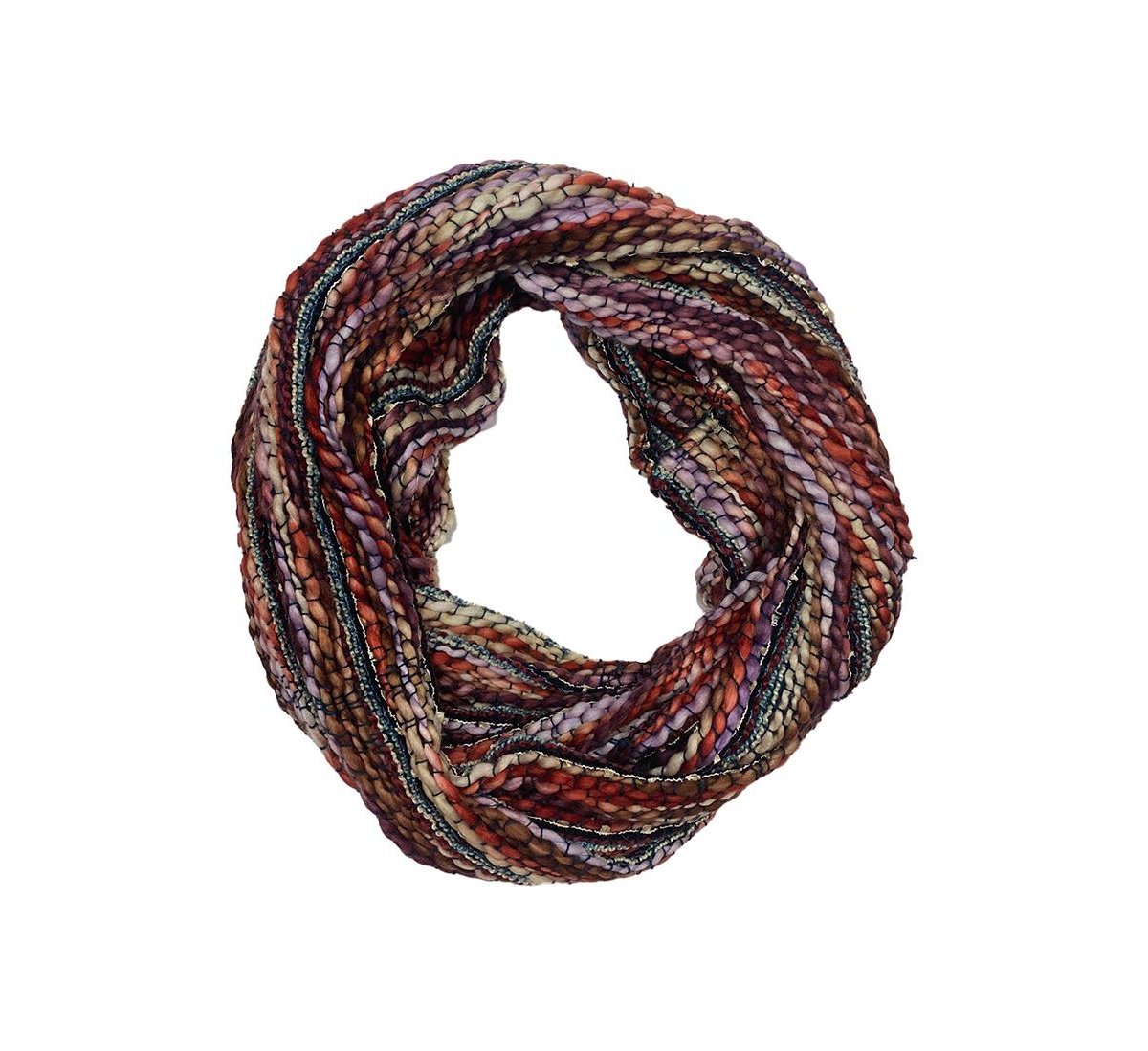 Feelgoodz Artisan Woven Luna Infinity 100% Recycled Acrylic Multi Colored Winter Scarf