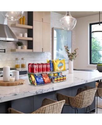 Stackable Storage Bins Open Front - Clear Stackable Storage Bins - Pantry Bins for Storage and Organization - Acrylic Stackable Bins for Kitchen - Clear Pantry Organizer Bins (Small 4 Pack)