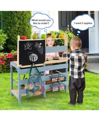 2-In-1 Outdoor Mud Kitchen with Faucet & Removable Sink Metal Baskets Storage Bag