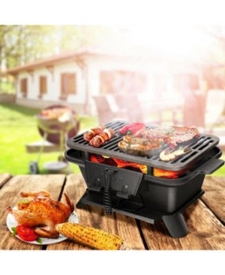 100% Cast Iron Hibachi Grill with Grill Grate Lifter