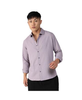 Men's Lavender Textured Weave Shirt