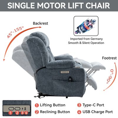 Chenille Power Lift Recliner Chair