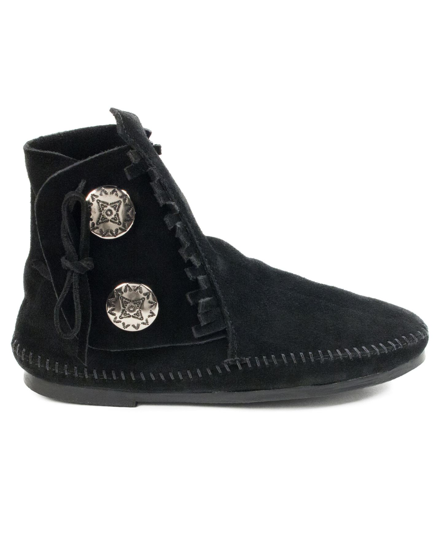 Женские ботинки Minnetonka Two Button Boot, цвет: Чёрный — фото 2