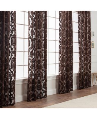 Premium Devore Sheer Grommet Curtains - Classy, Light Filtering Drapes for Living Room or Bedroom - 52" x 96" - Blue, 2 Panels