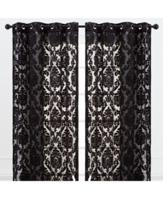 Premium Devore Sheer Grommet Curtains - Classy, Light Filtering Drapes for Living Room or Bedroom - 52" x 63" - Blue, 2 Panels