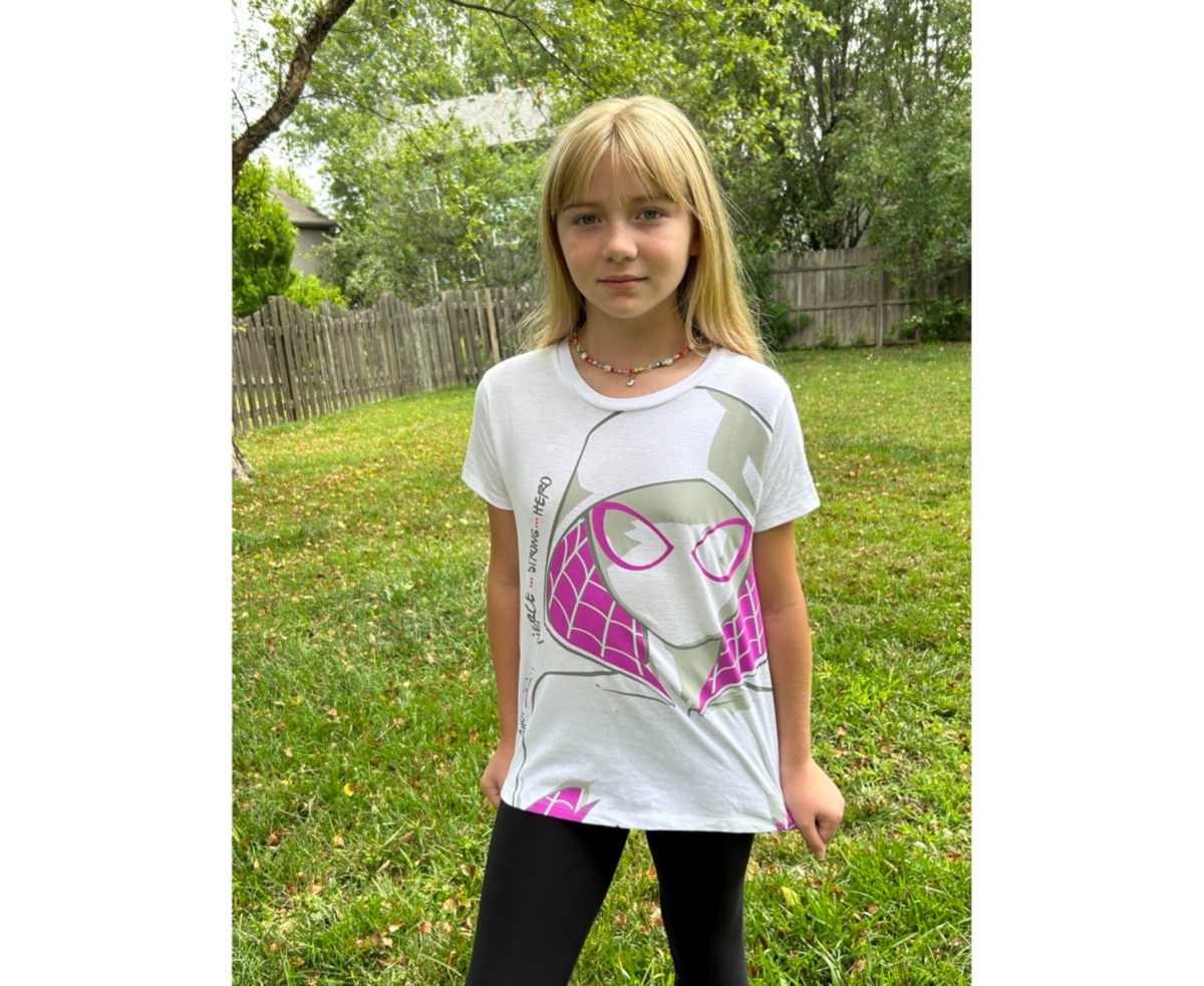 Marvel Girls Spider-Verse Spider-Gwen Ghost Spider 3 Pack T-Shirts to -/ purple / blue