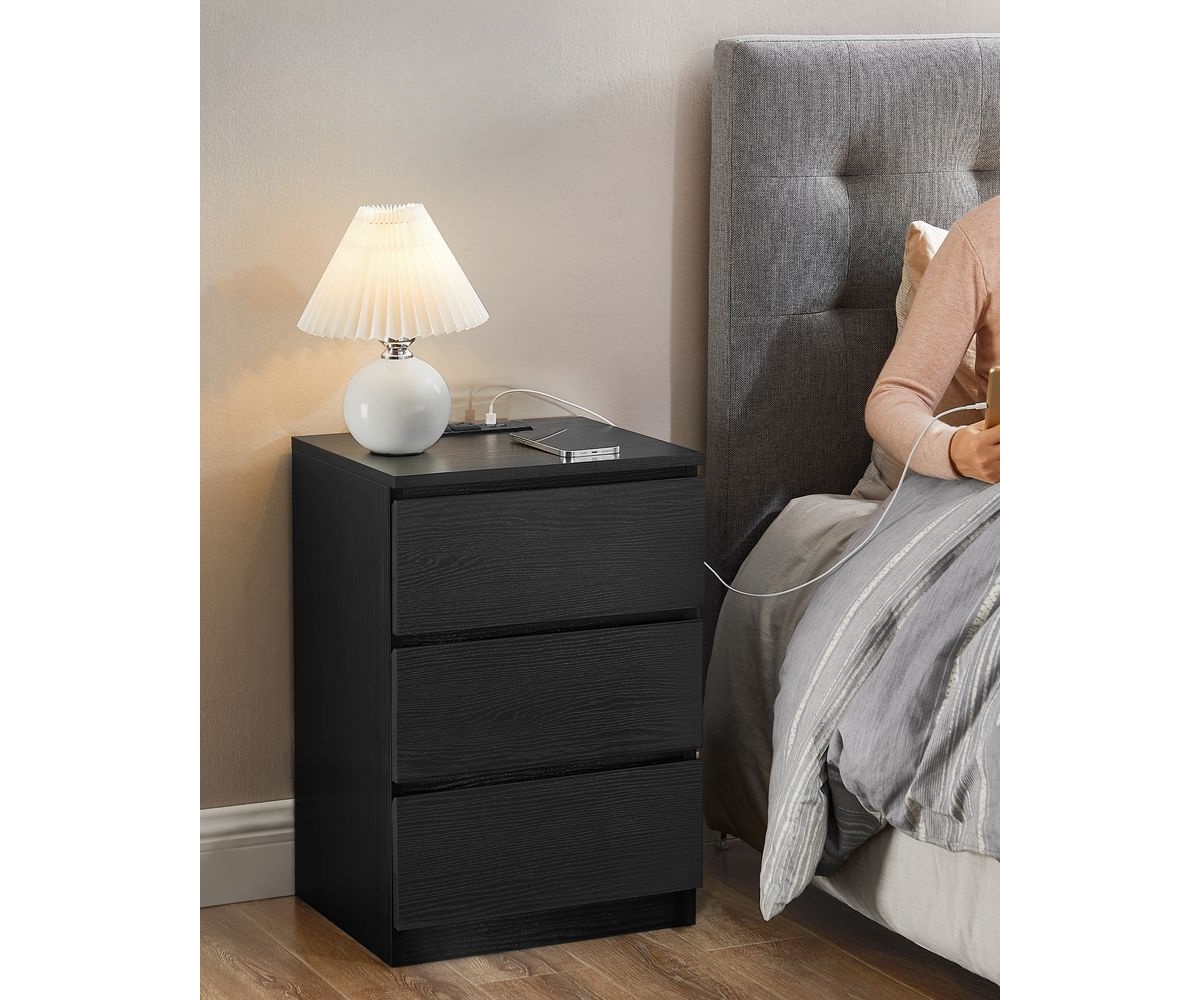 Slickblue Nightstand with Charging Station for Convenient Power Access and Sleek Design