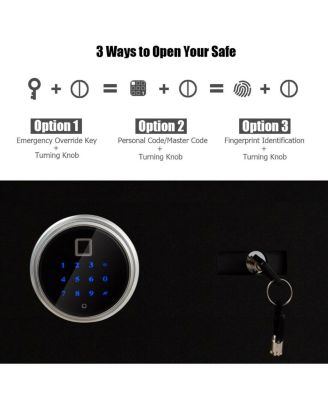 2-Layer Security Safe Deposit Box with Inner LED Light