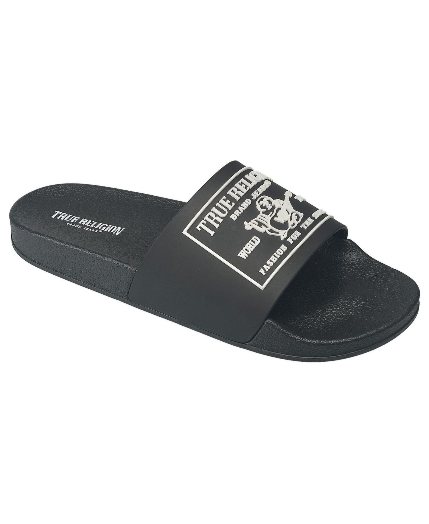 Мужские сандалии True Religion Kendrick Logo Slide, цвет: Чёрный — фото 1