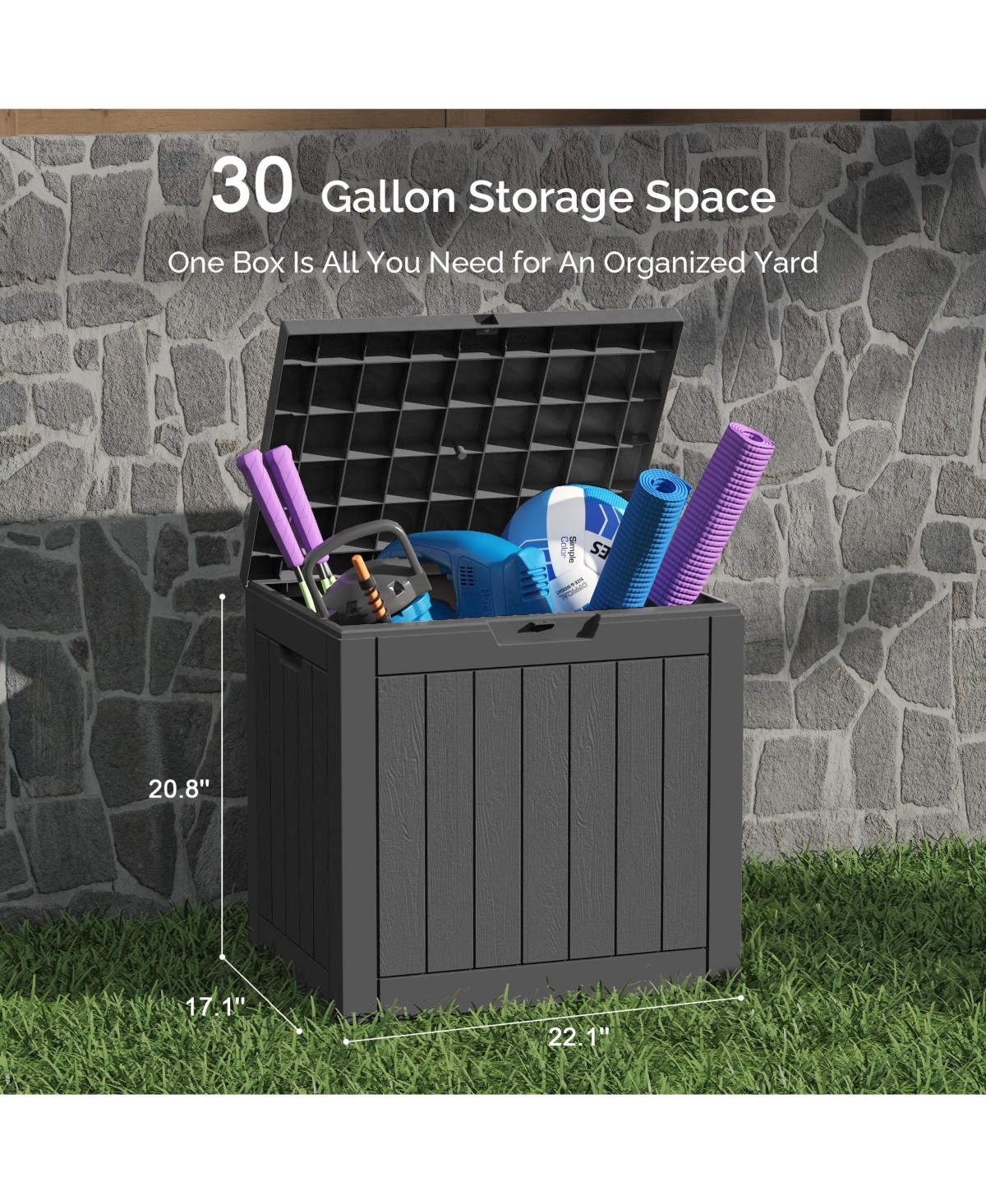 Sersper 30 Gallon Outdoor Patio Deck Storage Box Floor Decor