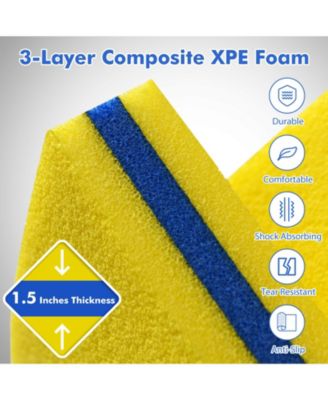 9' x 6' 3 Layer Floating Water Pad Foam Mat -Yellow