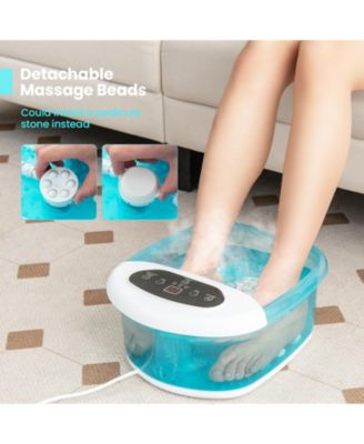 Foot Spa Massager Tub with Removable Pedicure Stone and Massage Beads-Turquoise