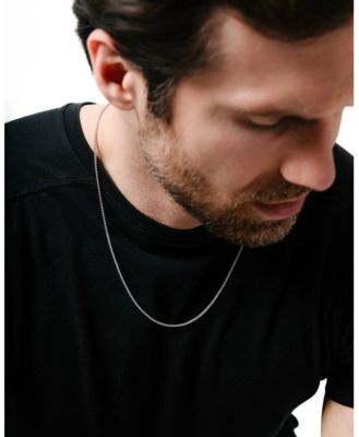 Men's 2mm Box Chain Necklace, 14K Gold Plated Sterling Silver