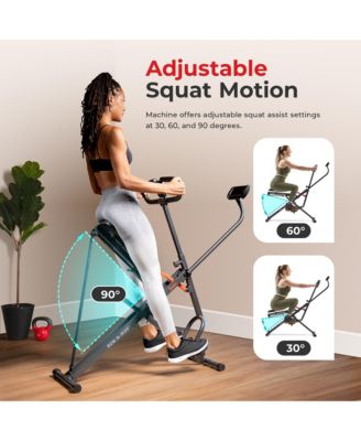 Smart Upright Row-N-Ride Exerciser, Squat Assist Trainer with Adjustable Resistance, Easy Setup & Foldable