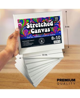 10Pk Stretched Canvas for Painting 8x10