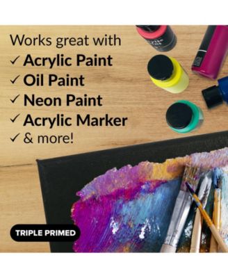 20 Pk Black Canvas Boards 8x10