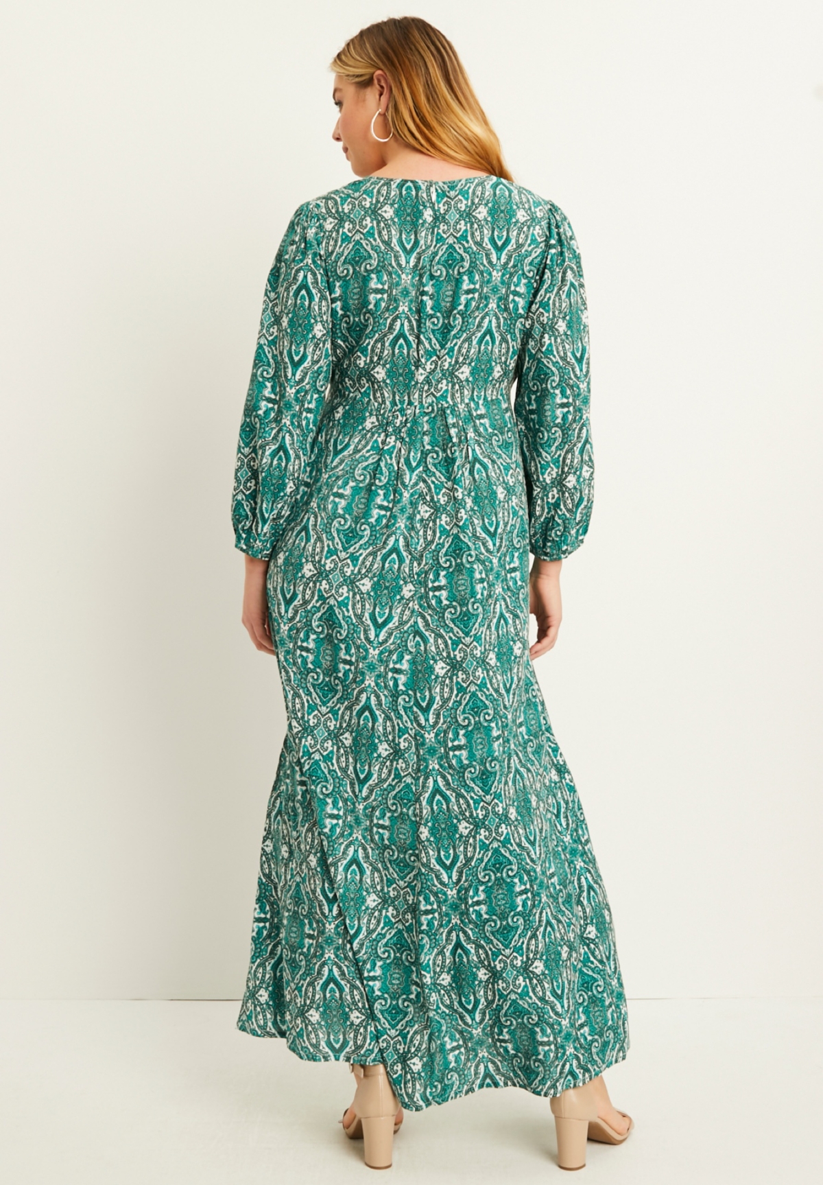 June + Vie Women's June + Vie Puff-Sleeve Shirtdress - Autumn blossoms black and white