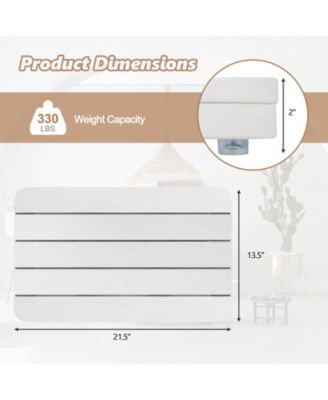 Waterproof HIPS Spa Shower Mat for Bathroom with Non Slip Foot Pads-White