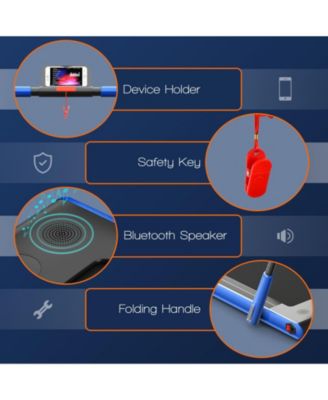 2-in-1 Folding Treadmill with Remote Control and LED Display-Blue