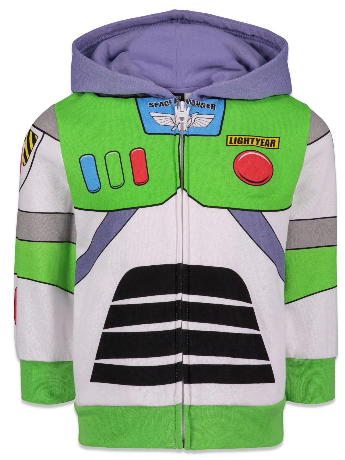 Disney Pixar Toddler Boys Toy Story Buzz Lightyear Fleece Zip Up Hoodie to