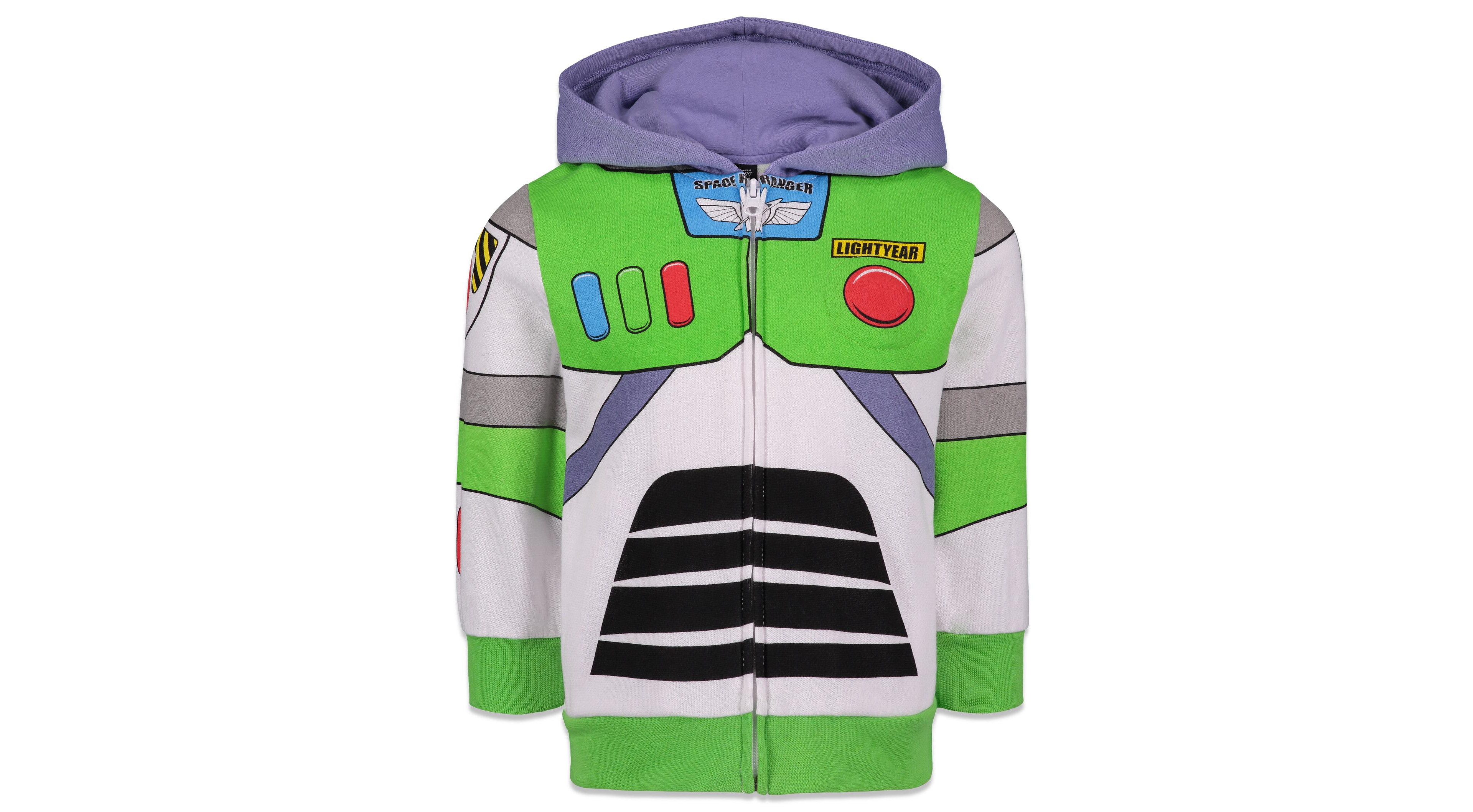 Disney Pixar Toddler Boys Toy Story Buzz Lightyear Fleece Zip Up Hoodie to