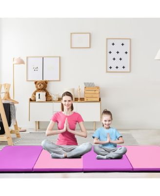 4'x 10'x 2''Folding Gymnastics Tumbling Mat Indoor Outdoor Gym Stretching Yoga