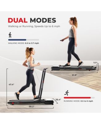 Pacer Dual Mode Walking/Running Treadmill with 6-Level Auto Incline, Remote Control & Exclusive SunnyFit App Bluetooth Connectivity