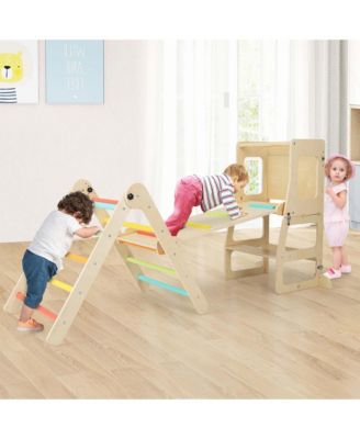 7-in-1 Toddler Climbing Toy Set with Reversible Ramp Convertible Step Stool