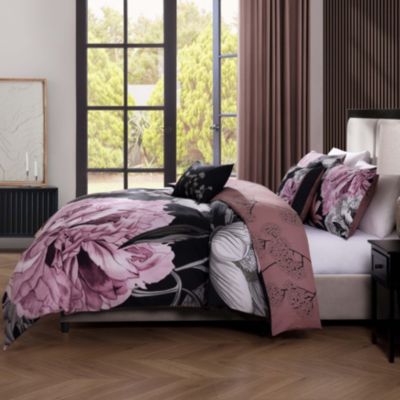 Midnight Meadow Bedding 100% Cotton 5 Piece Queen Size Reversible Comforter Set