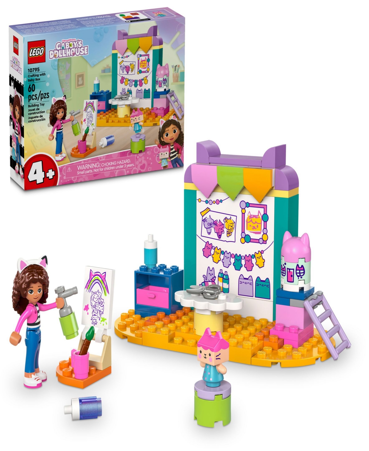 LEGO GABBY'S DOLLHOUSE CRAFTING WITH BABY BOX TOY 10795 BUILDING SET, 60 PIECES 