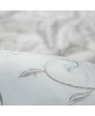 Premium Embroidered Swirl Vine Curtains - Sheer Curtains for Living Room, Bedroom, Kitchen - 52" x 108" - Gray, 2 Panels