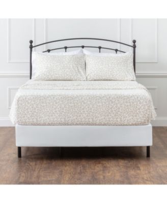 Premium Ceramic Leaves Botanical Print Ultra Soft Microfiber 4-Pc. Sheet Set