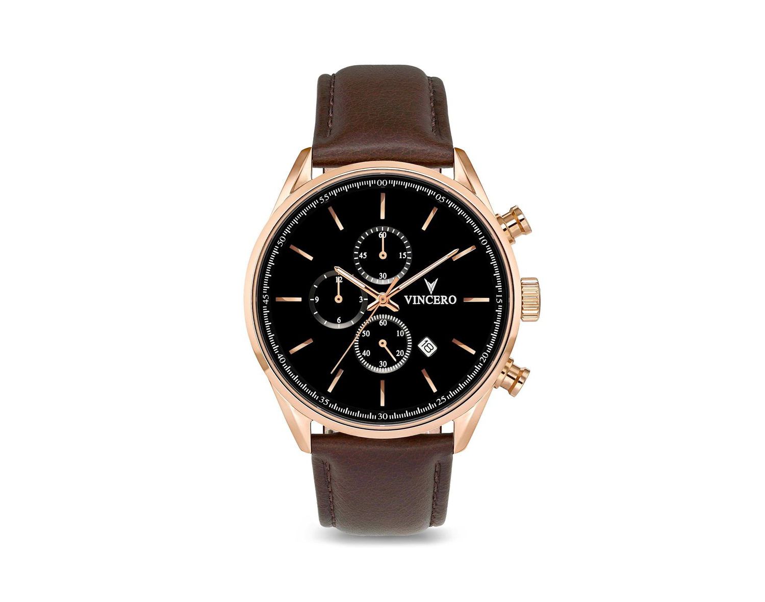 Men's Chrono S2 Chronograph Brown Leather Strap Watch 43mm