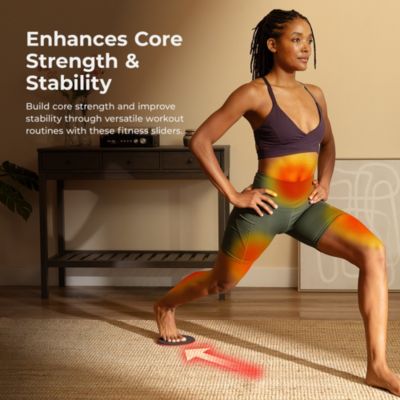 Dual-Sided Core Exercise Disks (Pair), Lightweight and Portable, Perfect for Abdominal, Core Workouts