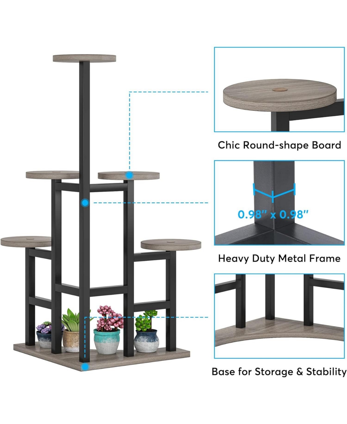 Tribesigns Corner Plant Stand Indoor, 6 Tiered Plant Shelf Flower Stand, Tall Multiple Potted Plant Holder Rack Planter Organizer for Living Room Balc