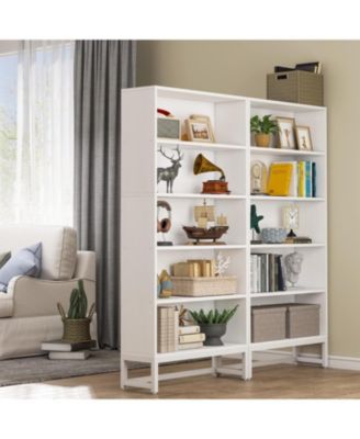 70.8” 5-Tier Wood & Metal Heavy Duty Free-Standing Bookshelf – Storage Shelving Unit for Living Room, Bedroom, Office