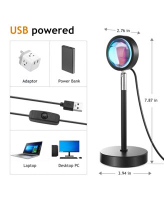 Sunset Lamp Projection Rotation Rainbow Lamp Led Bedroom Decor