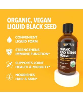 Organic Black Seed Oil Cold Pressed Liquid | For Immune Support & Digestive Health | 8 Fl Oz