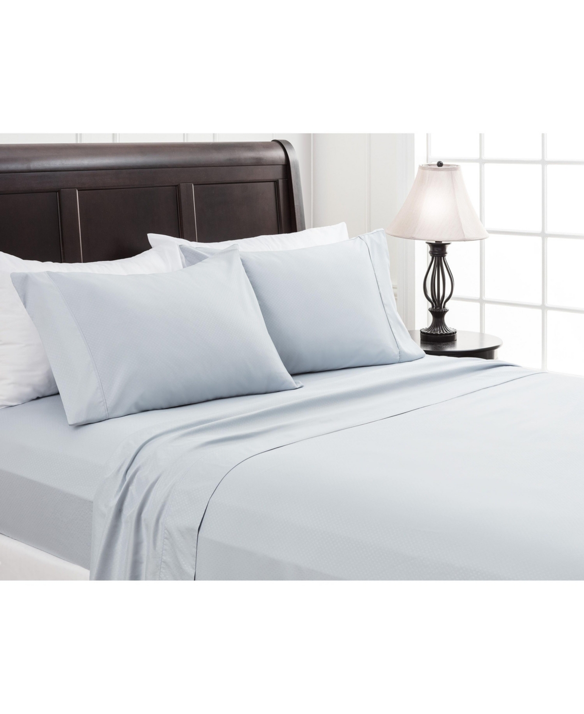 Chanasya Premium Embossed Light Gray Size Bed Sheets Set 3-Piece - Soft Stripe Diamond Pattern 1 Flat Sheet 1 Fitted Sheet 1 Pillowcase - Wrinkle