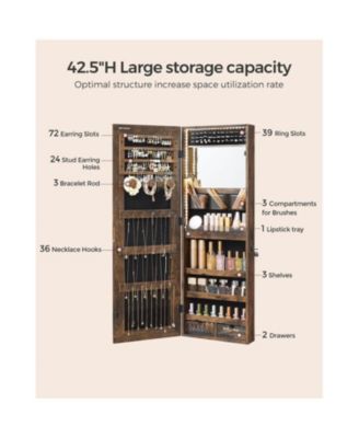 Jewelry Cabinet Armoire with Mirror for Elegant Accessory Storage