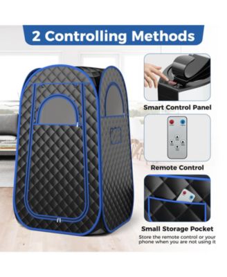 Full-Body Personal Sauna Tent with 1000W 3L Steam Generator-Black