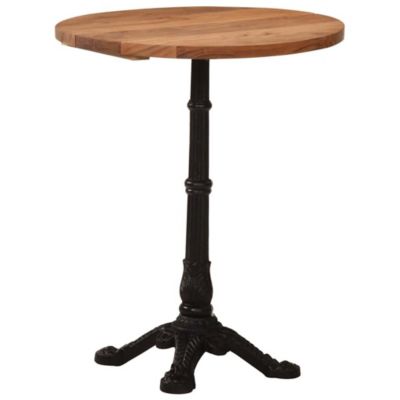 Bistro Table Natural Wood Solid Acacia wood, Cast iron Small