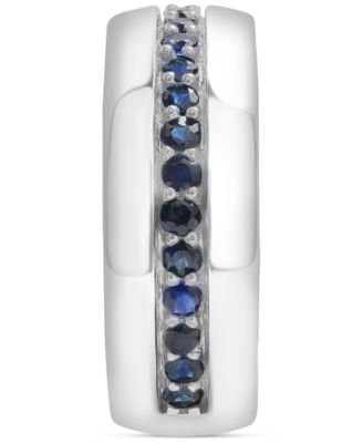 Men's Sapphire Polished Band (1-1/4 ct. t.w.) in Sterling Silver (Also in Ruby)