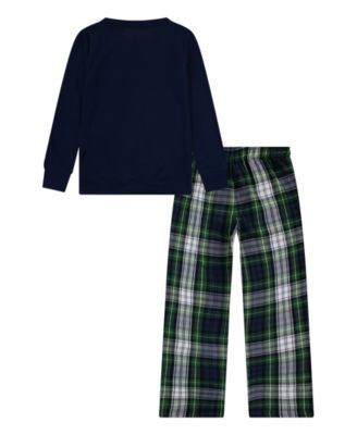 Polo Big Boys Long Sleeve Tee and Woven Pant Pajamas, 2-Piece Set