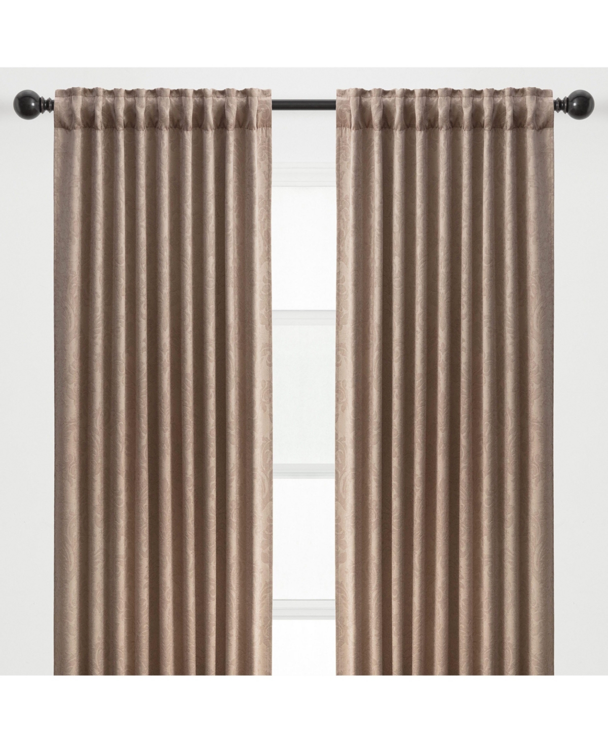 Premium 2-Panel Embellish Embossed Blackout Curtains - 3-in-1 Back Tab, Rod Pocket, Ring Tab - for Windows Living Room Bedroom - Room Darkeni